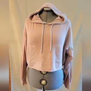 Cotton On light pink cropped hoodie size Med